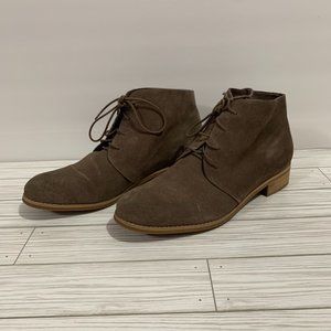 Blondo Waterproof Dark Suede Ankle Boots Taupe Size 10
